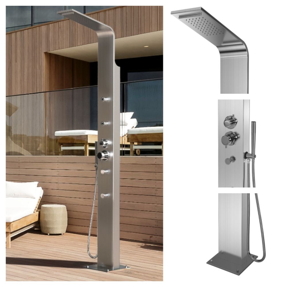  Only One Left Brighton Silver 316L Stainless Steel Marine Grade  Outdoor Indoor Massage Pool Rinse-Off Shower 