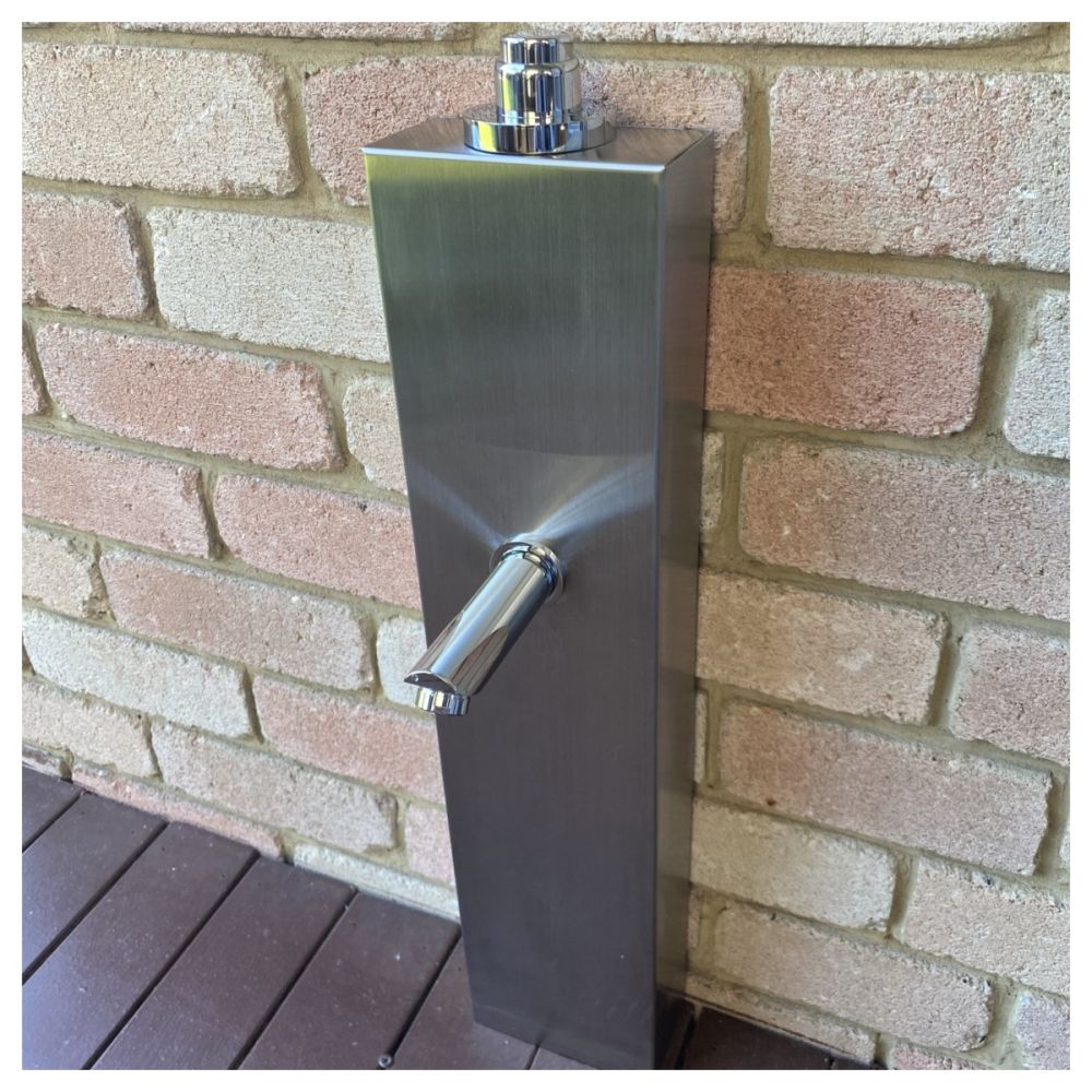 Push Button Outdoor Foot Wash Station 15 Sec. Delay  316L Marine Grade Stainless Steel Cold Water Only