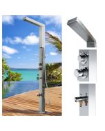 Reno Silver ADA 316L Marine Grade Stainless Steel Outdoor Shower Complete Shower System Tower Panel