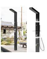 Reno Black ADA 316L Marine Grade Stainless Steel Outdoor Shower Complete Shower System Tower Panel
