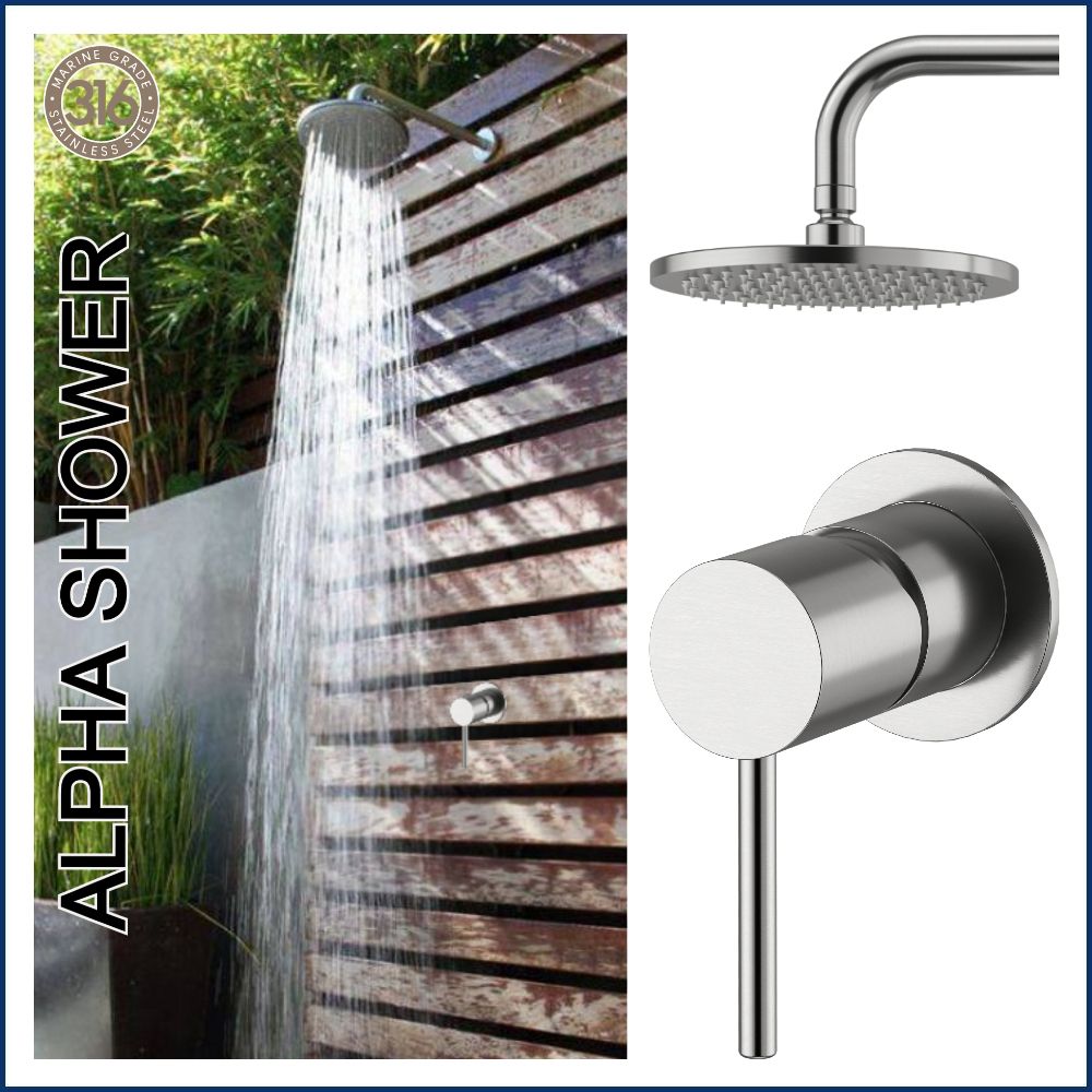 Outdoor Wall Mount Hot and Cold Washer-Less Mixer 316L Marine Grade Stainless Steel