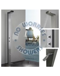 Bondi Push Button 316L Marine Grade Stainless Steel Outdoor Indoor ADA Pool Shower With a 15 seconds timed flow control. (Cold or Tempered Water Source Only / Not Hot And Cold)