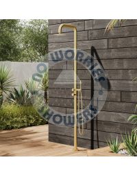 Lamez Gold 316L Stainless Steel Marine-Grade Outdoor Pool Shower – Brushed Gold Finish, Rinse-Off Shower With Hand Shower Wand / DEAL OF THE WEEK