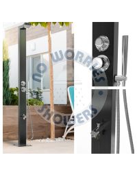  Bondi Black ADA 316L Marine Grade Stainless Steel Outdoor Pool ShowerTower Panel 